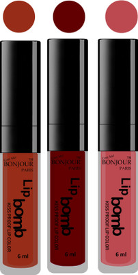 

Bonjour Paris Long lasting velvet matte lipstick(tan, mauve, nude, 18 g)