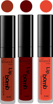

Bonjour Paris Long lasting velvet matte lipstick(tan, mauve, brick orange, 18 g)