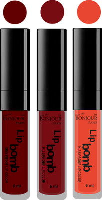 

Bonjour Paris Long lasting velvet matte lipstick(mauve, brown, brick orange, 18 g)