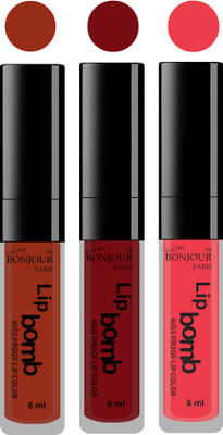 

Bonjour Paris Long lasting velvet matte lipstick(tan, brown, irresistble pink, 18 g)