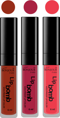 

Bonjour Paris Long lasting velvet matte lipstick(tan, wine, irresistble pink, 18 g)