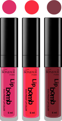

Bonjour Paris Long lasting velvet matte lipstick(pink, peach, wild blush, 18 g)