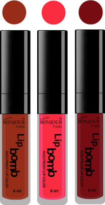 

Bonjour Paris Long lasting velvet matte lipstick(tan, peach, brown, 18 g)