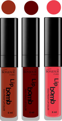 

Bonjour Paris Long lasting velvet matte lipstick(tan, mauve, irresistble pink, 18 g)