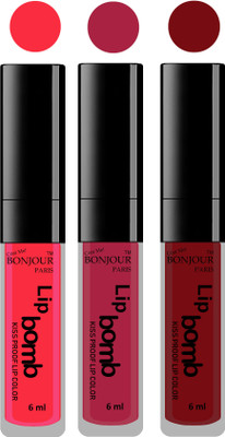 

Bonjour Paris Long lasting velvet matte lipstick(peach, wine, brown, 18 g)