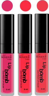 

Bonjour Paris Long lasting velvet matte lipstick(pink, peach, irresistble pink, 18 g)