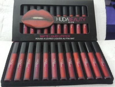 

huda beauty lipstick Matte Liquid (Set Of-12)(red multi-color)
