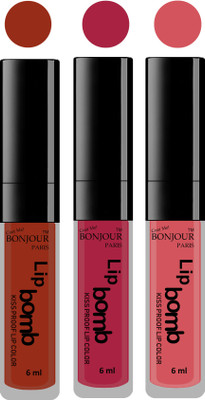 

Bonjour Paris Long lasting velvet matte lipstick(tan, wine, wild blush, 18 g)