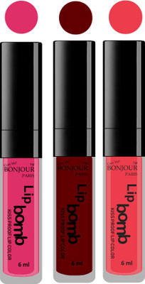 

Bonjour Paris Long lasting velvet matte lipstick(pink, mauve, irresistble pink, 18 g)