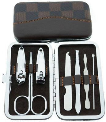 

Bruzone Manicure/Pedicure 7 In 1 Stainless Steel Travel & Grooming Kit With Leatherite Case(7, Set of 1)