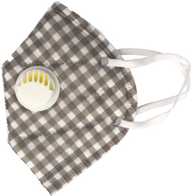 

Vritraz N95 PM 2.5 Anti-Pollution Activated Carbon Face Mask with Breathing Valve (Check,Pack of 1) Mask