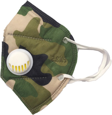 

Vritraz N95 PM 2.5 Anti-Pollution Activated Carbon Face Mask with Breathing Valve (Green,Pack of 1) Mask