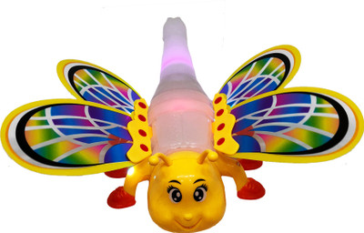 

ShopMeFast Bump & Go Change Color Electric Dragonfly With 3D Lights And Sound Toy For Kids(Multicolor)