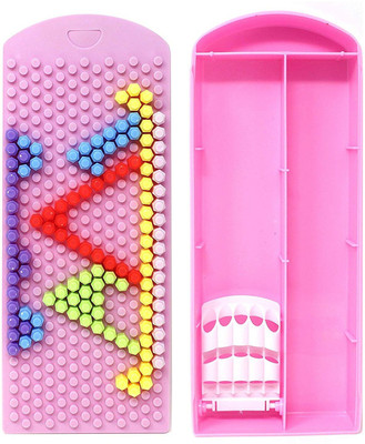 

BOXO Brain Teasing Puzzle Pencil Box NA Art Plastic Pencil Box(Set of 1, Pink)