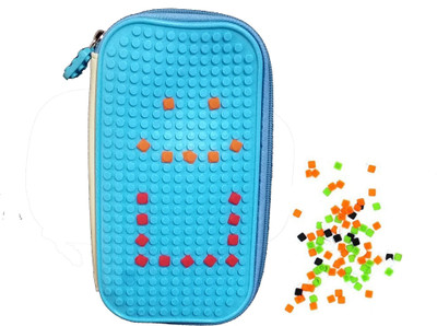 

TECHNOCHITRA LEGO GAME LEGO Art Artificial Leather Pencil Box(Set of 1, Blue)
