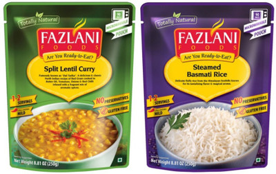

Fazlani Foods Ready To Eat Dal Tadka (Spiced Yellow Lentils) Curry with Steamed Basmati Rice 500 g