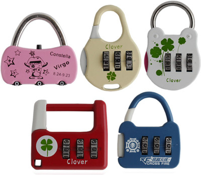

Tootpado Number Lock For Bags - Pack of 5 (CLNT20) - Combination Padlock Safety Lock(Multicolor)