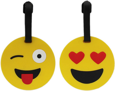 

Tootpado Luggage Tag Emoji Smiley Design - Pack of 2 (CLNT25) - Bag Travel Tags Luggage Tag(Multicolor)