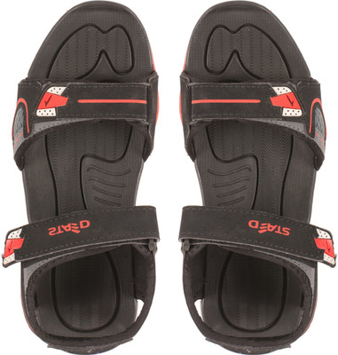 

STAED Men Black and Red Sports Sandals