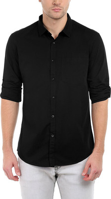 Trendz Deeksha Men Solid Casual Black Shirt