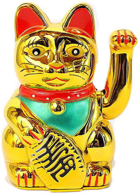 NITIN COLLECTION WELCOME CAT Decorative Showpiece  -  13 cm(Plastic, Multicolor)