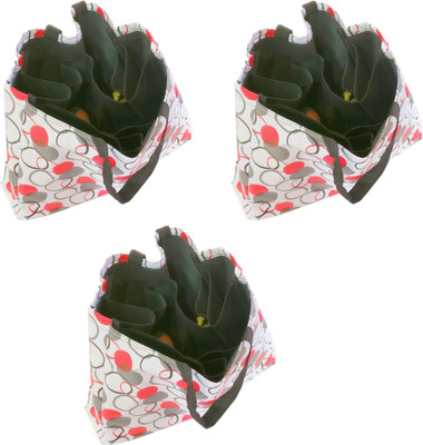 

Addyz Pack of 3 Pieces Printed Veggie Bag, Multi Pocket Grocery Bags Large Six Pocket Canvas Non Woven eco Friendly Waterproof Multi Compartment Veggie Bags. Shopping Bag usable, Washable Small Travel Bag - 40.5x32x10.5(Multicolor)