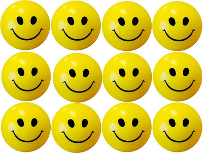 

Khushi Cute Funny Yellow Smiley Face Squeeze Ball Pack of 12 - 5.5 mm(Yellow)