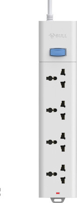

BULL 4 Socket, 1 Switch, 3 Meter Wire Extension Board with Circuit Breaker 4 Socket Surge Protector(White)