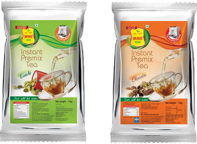 

Apsara tea Premix Elachi Cardamom Tea, 1kg and Apsara Premix Masala Tea, 1kg Spices, Cardamom Instant Tea Pouch(2 kg)