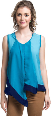 

Uptownie Lite Party Sleeveless Solid Women's Blue Top
