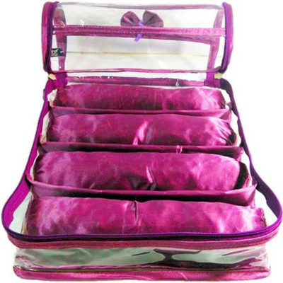 

Shivanshshine 4 Rods Bangle box Jewellery Organiser Pouches Storage Case Vanity Box Jewellery Vanity Box(Purple)