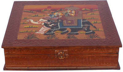 

Apkamart Handicraft Accessory Box - 8 Inch - Wooden Multi Utility Box for Table Decor and Gifts Makeup and Jewellery Vanity Box(Multicolor)