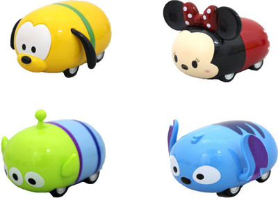 

Emob Pack of 4 Die Cast Metal Mini Cartoon Pull Back Cars Toy for Toddlers(Multicolor)