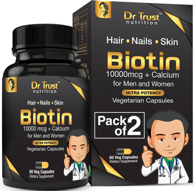 Dr Trust Usa Biotin 10000 Mcg With Added Calcium For Hair Growth Improve Skin Strengthens Nails Supplements120 No