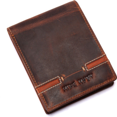 

Hide Hunt Men Brown Genuine Leather Wrist Wallet(12 Card Slots)