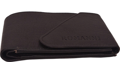 

ROMANNI Men Casual Black Artificial Leather Wallet(2 Card Slots), Black;tan