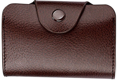 

secro Men Brown Genuine Leather Card Holder(13 Card Slots)
