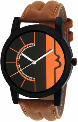 

LOREO LR00C114O Arrival New Stylish Brown Leather Watch - For Men