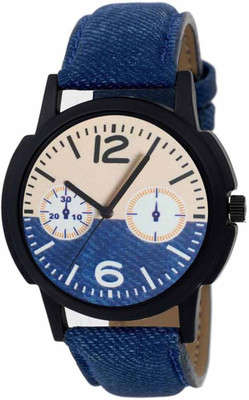 

LOREO LR00C122O New Arrival Stylish Dual Color Dial Blue Leather Watch Watch - For Men