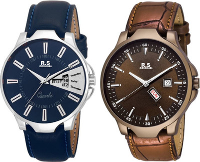 

R S Original 38 DAY AND DATE SERIES SET OF 2 COMBO WATCH FOR MEN Watch - For Men