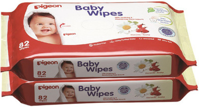 Pigeon Baby Wipes, Cham & Rose 82S, Refill, Combo(164 Pieces)