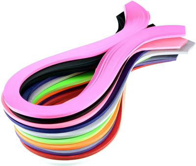 

Unobite 1200 Quilling Paper of 10 Different Colors 3mm Size - 12 Packets