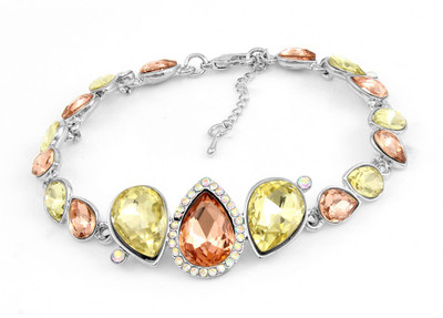 NAKABH Copper, Metal Crystal Silver Bracelet