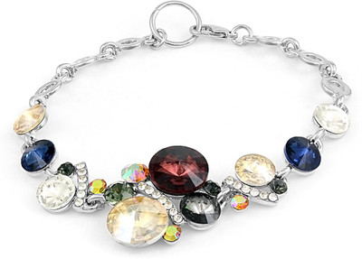 NAKABH Copper, Metal Crystal Silver Bracelet