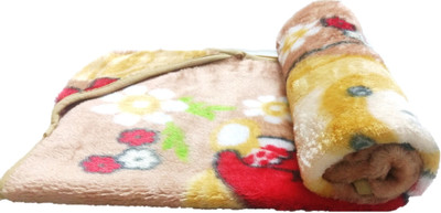 

NewJainTraders Embroidered  Hooded Baby Blanket(Woollen Blend, Brown01