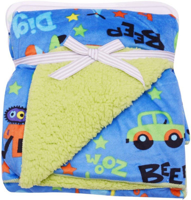 

Guru Kripa Baby Products Printed, Cartoon  Crib Baby Blanket(Polyester, Navy Blue