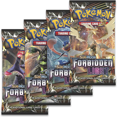 

AncientKart Pokemon cards Forbidden Light Booster packs set of 10(Multicolor)