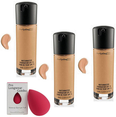 

Pro longwear combo Sponge Puff&Matchmaster Fond De Teint Foundation set Of 3(Set of 4)
