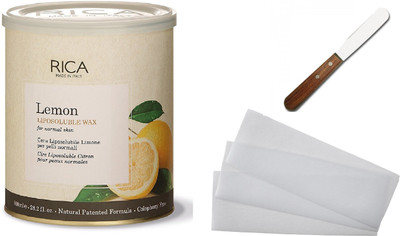 

Rica Lemon Liposoluble wax For Normal Skin 800 ml + Waxing Strips + Spatula(Set of 3)