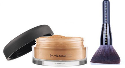

Pro longwear combo Makeup Brush,Mac Select Sheer Loose Powder finish Compact(Set of 2)